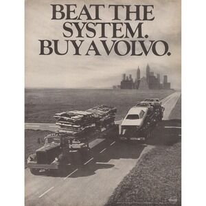 Volvo Longevity Vs Competition Crushed Junk Yard Vintage Magazine Print Ad 1971